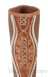 Brown Perforated Texan Knee High Boots