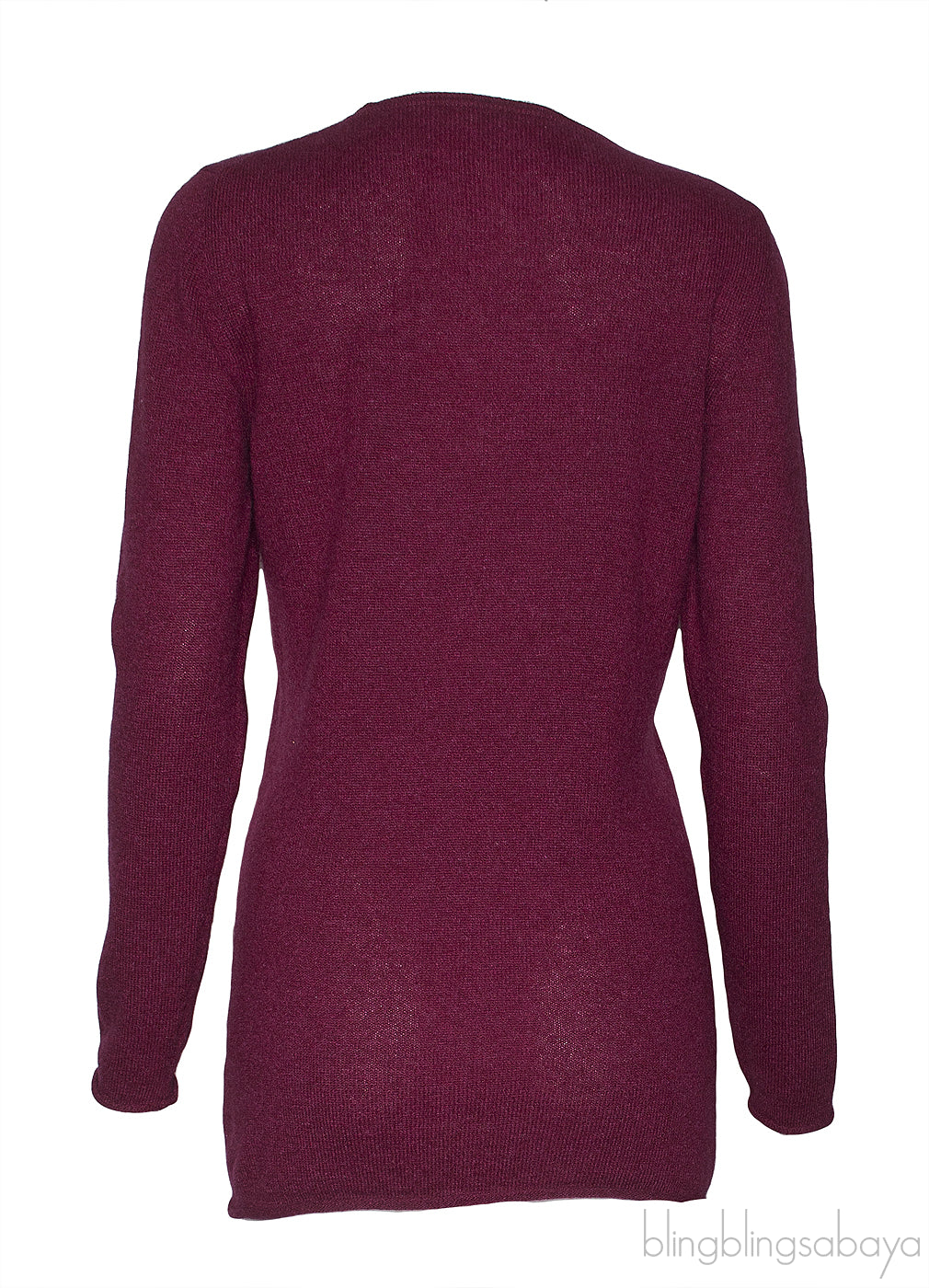 Burgundy Cashmere Long Sleeve Shirt