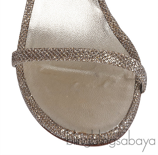 Stuart Weitzman Glitter Nudist Heel Sandals