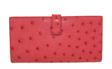 Hermes Bearn Bougainvillier Ostrich Wallet GHW