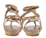 Jimmy Choo Metallic Gold Gladiator Sandals