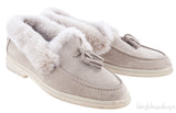 Fur-trimmed Suede Loafers