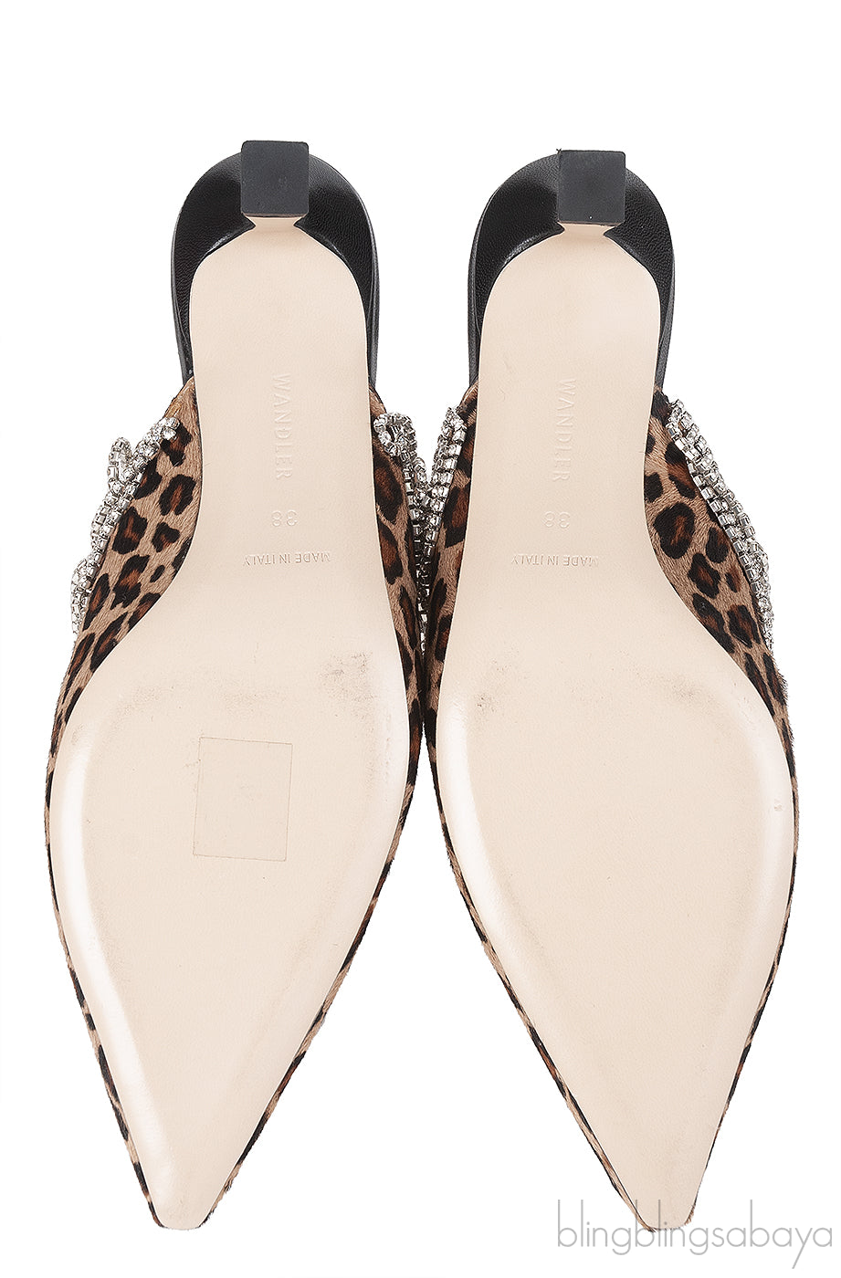 Wandler Bente Crystal-embellished Leopard-print Calf Hair Mules