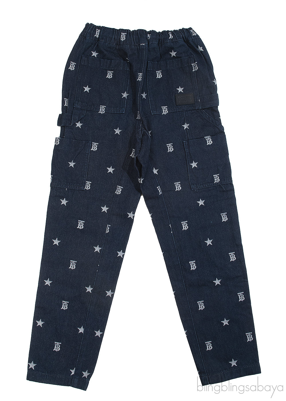 Burberry Blue Printed Kids Denim Jeans
