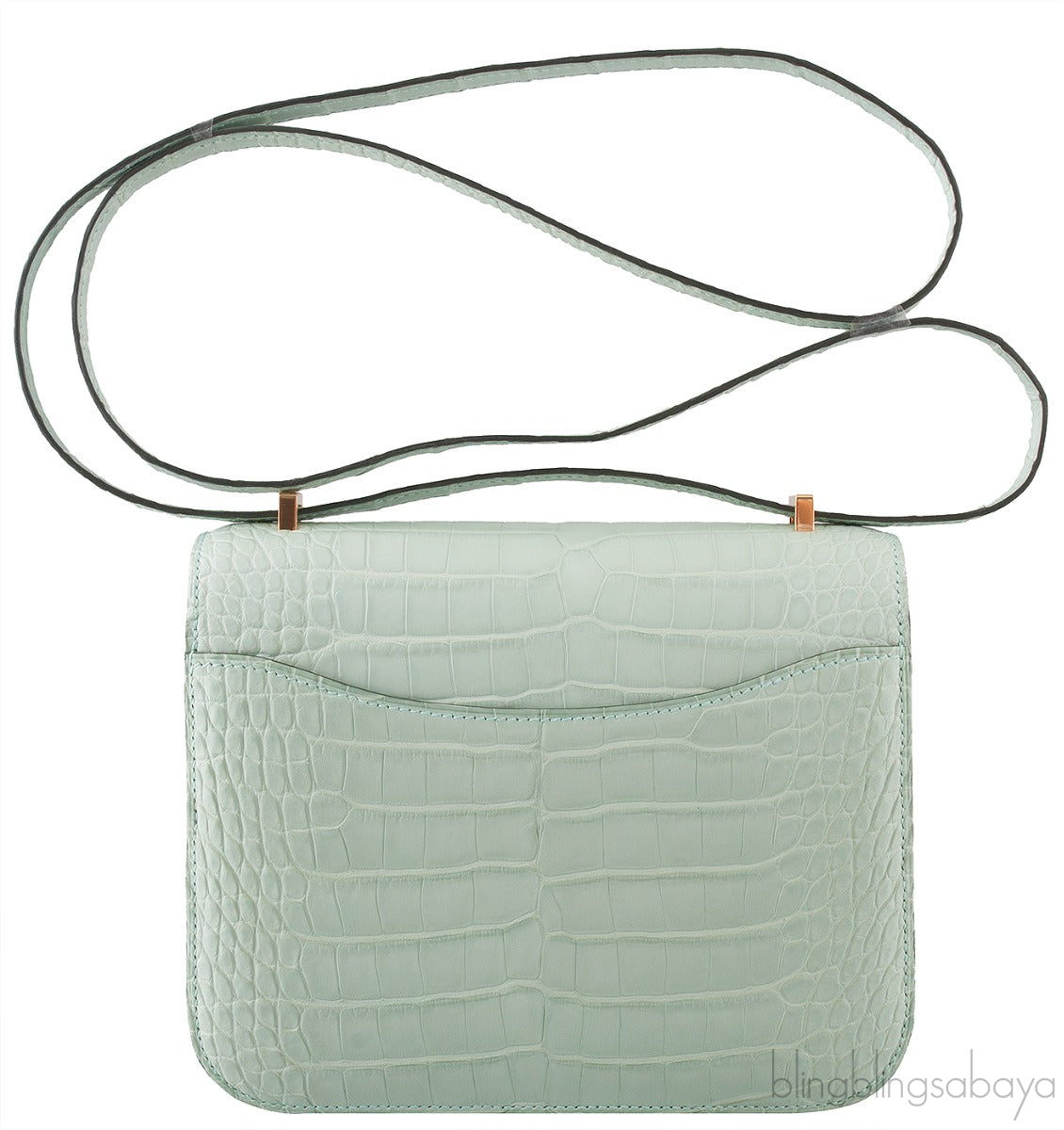 Constance III Mini Crocodile Vert d\'Eau