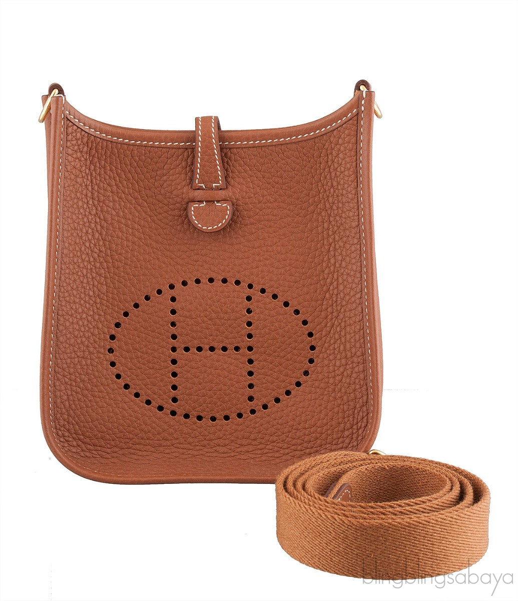 Mini Evelyne Gold Crossbody Bag