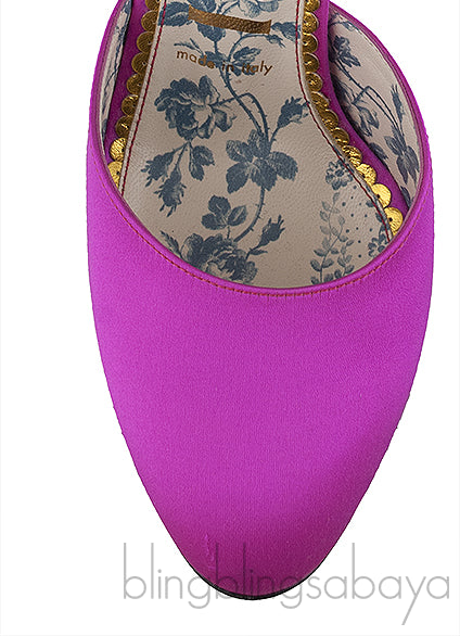 Fuchsia Satin Daisy 105 Slingback