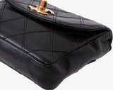 Chanel Black Quilted Leather Vintage Classic Chain Belt Bag