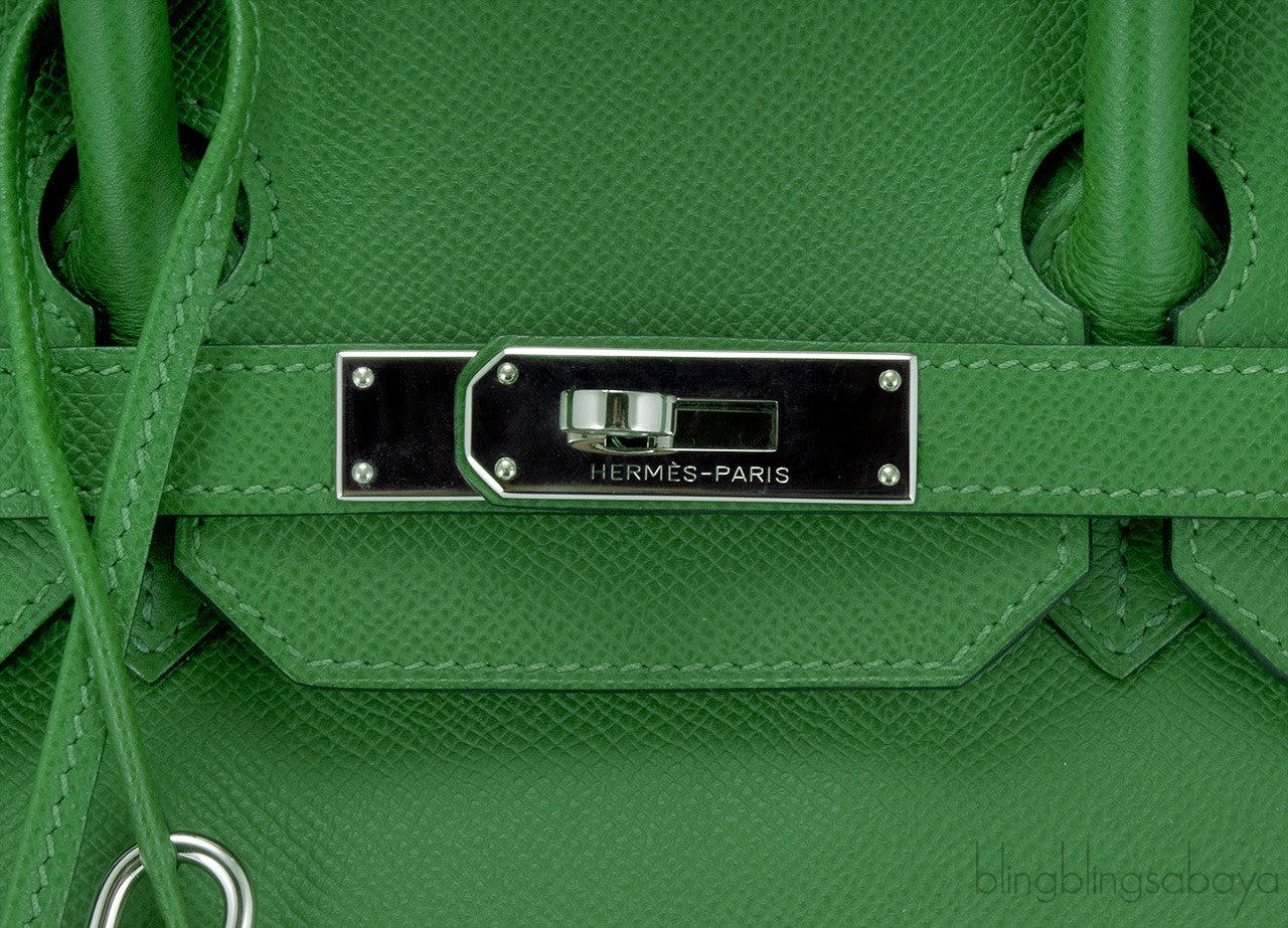 Birkin 35 Vert Bengale Epsom PHW