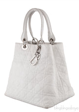 White Quilted Cannage Bag