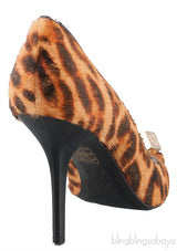 Leopard Calf Hair Dice Pointed Toe Pump