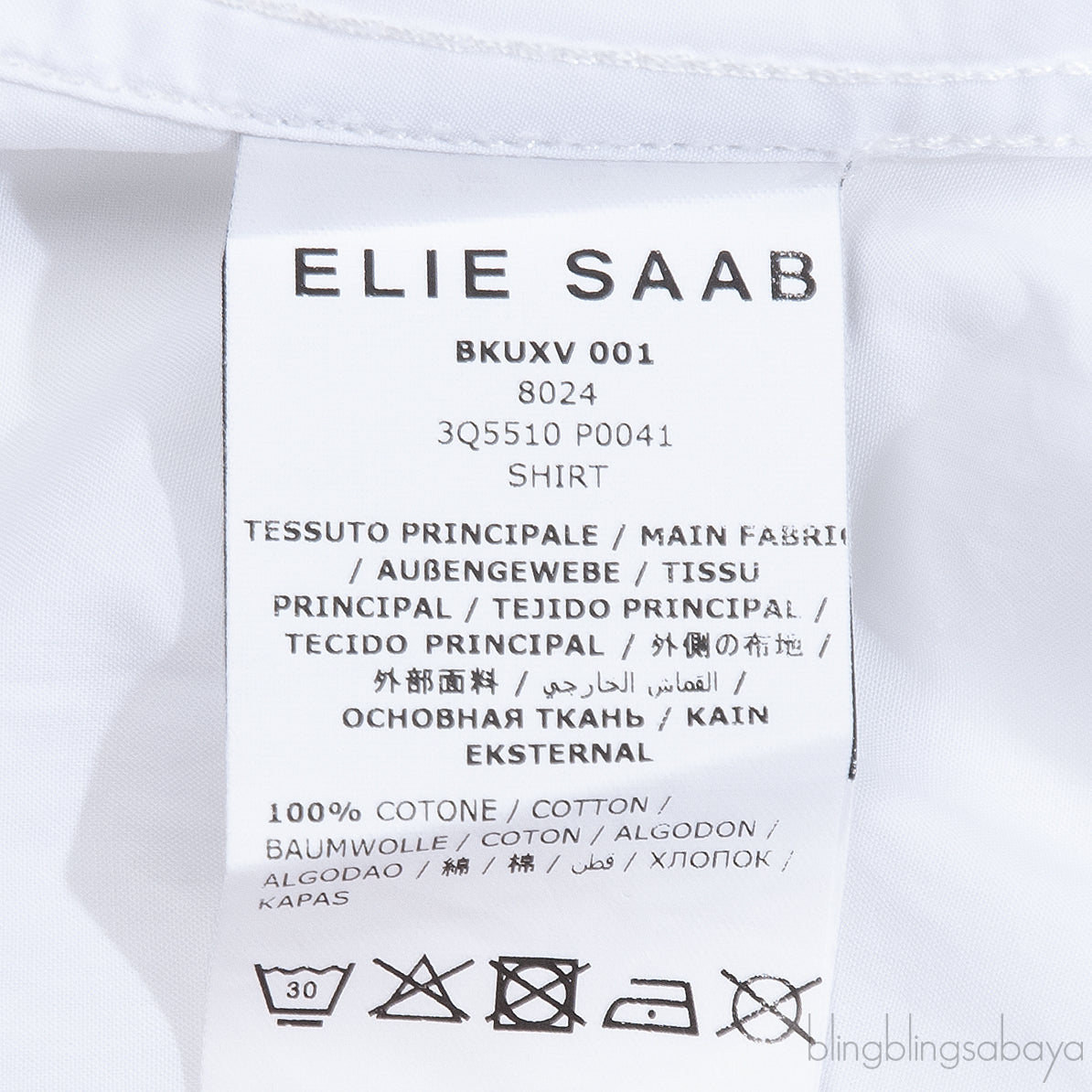 Elie Saab White Long Sleeve Pleated Shirt