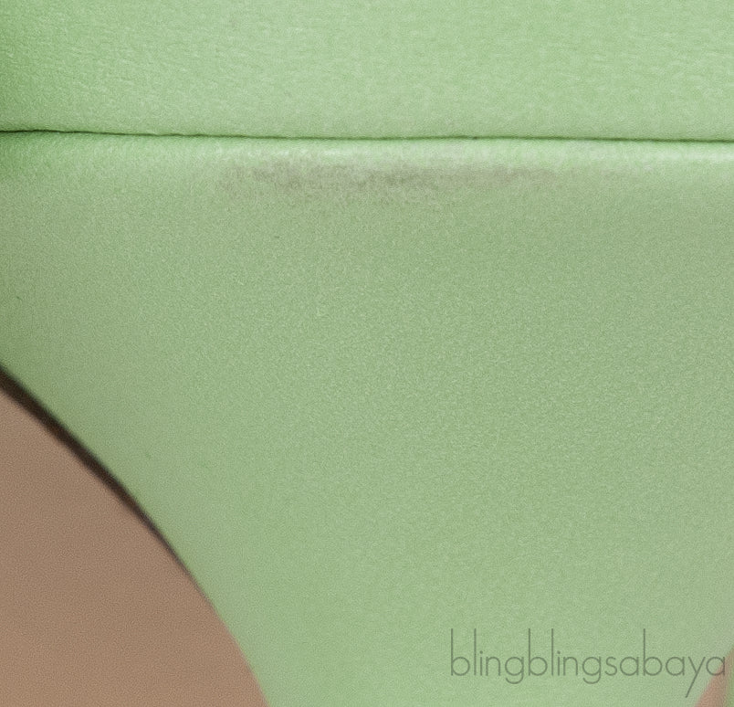 Mint Green Nappa Quilted Lido Mule Sandals