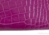 Hermes Bearn Rose Tyrien Crocodile Wallet