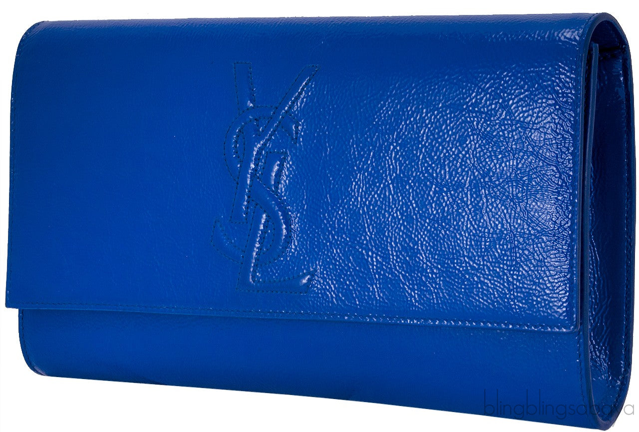 Blue Patent Leather Clutch