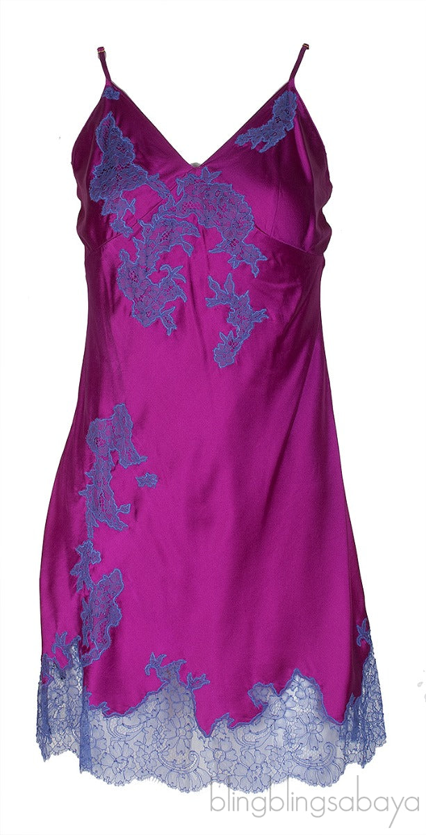 Fuchsia Lace Trimmed Cami Dress & Robe