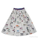Beau Loves White Printed Pleated Kid Skirt