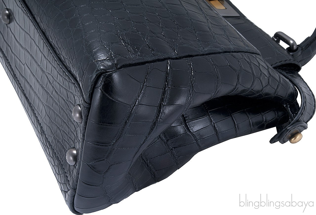 Black Crocodile Small Peek-a-boo