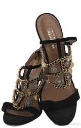 Chain Coin Slingback Sandals