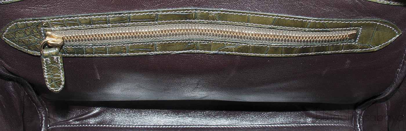 Ricky Alligator Moss Green Bag