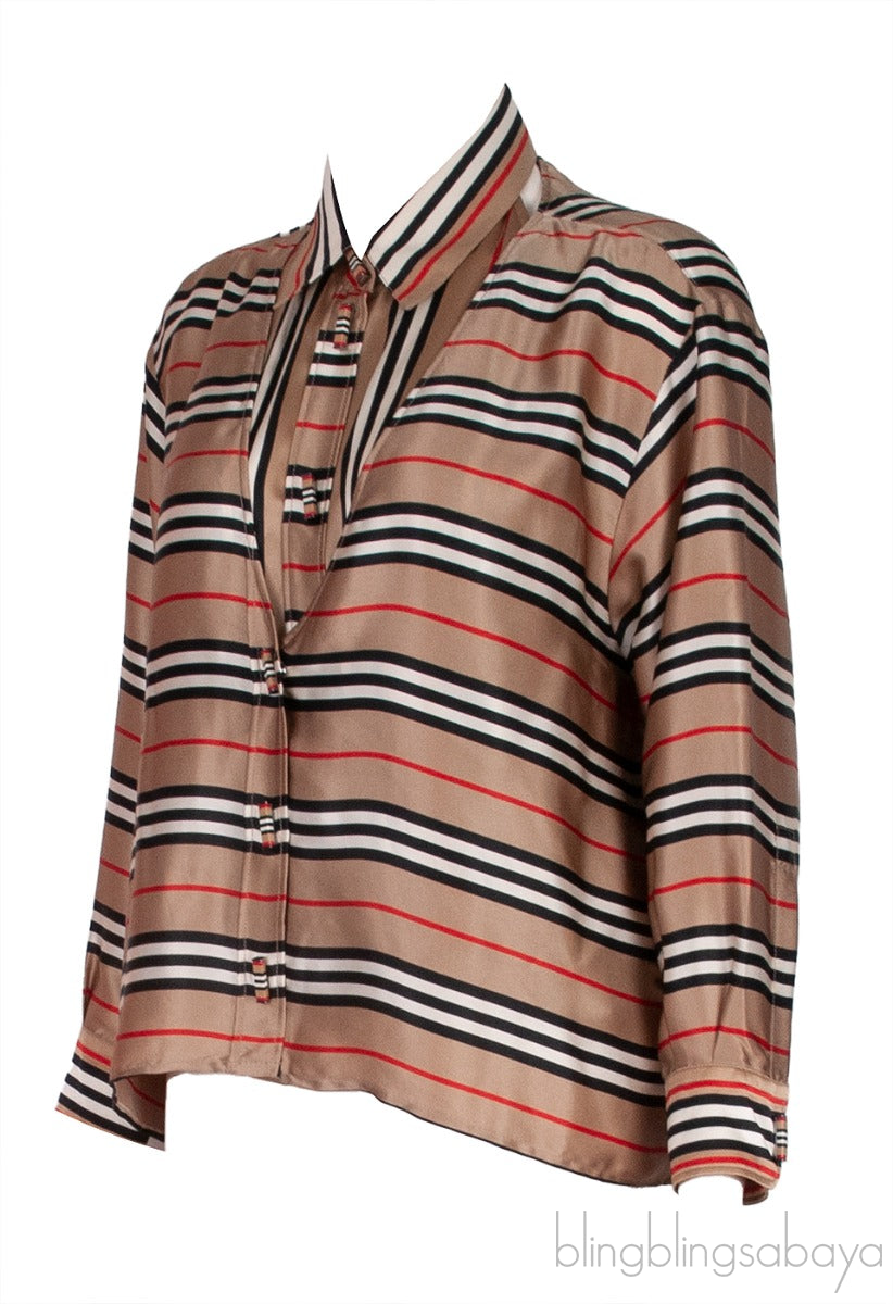Brown Stripes 2Piece Shirt Set