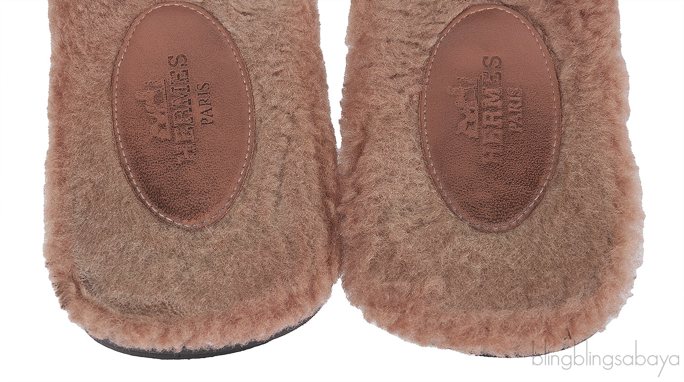 Hermes Oran Teddy Bear Brown Sandals