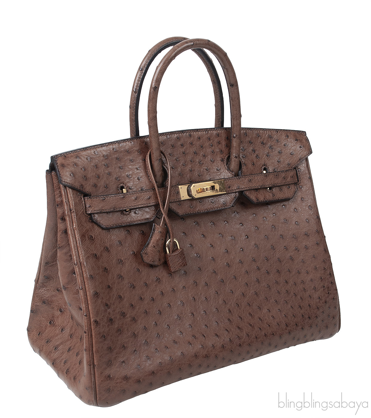 Hermes Vintage Birkin 35 Brown Ostrich GHW