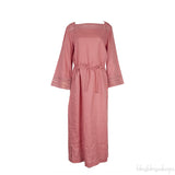 Norlia Pink Linen Midi Dress