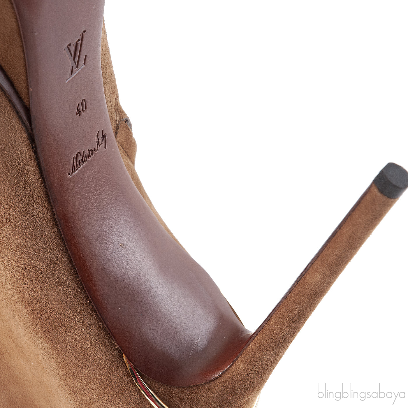 Louis Vuitton Brown Suede Peep Toe Ankle Boots
