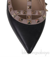 Black Matte Rockstud Flat Ballerina