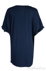 Blue Oversized Logo Print T-shirt