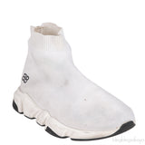 Speed Stretch-knit White High Top Kids Sneakers