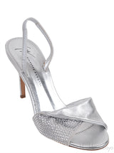 Giuseppe Zanotti Silver Crystal Embellished Vamp Slingback