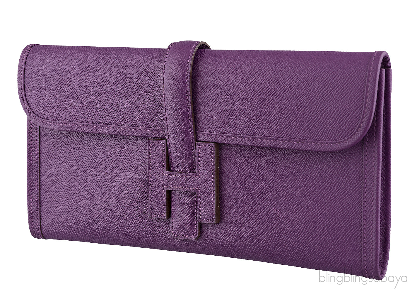 Jige Elan Clutch Epsom Anemone