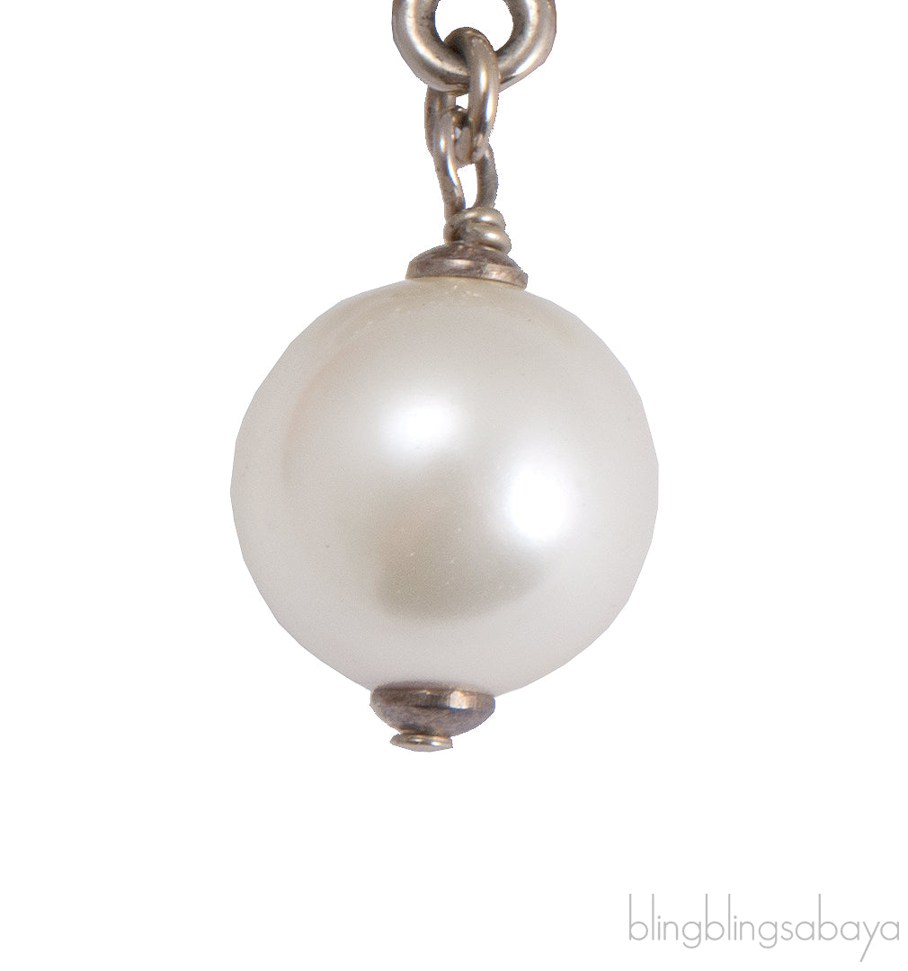 CC Logo Pearl Drop Pin Brooch