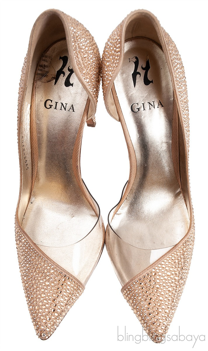 Gold Crystal PVC Heels