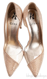 Gold Crystal PVC Heels
