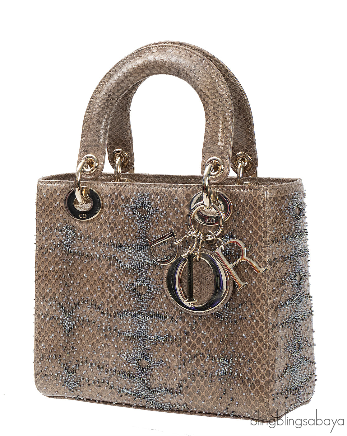 Lady Dior Beaded Python Small Handbag GHW