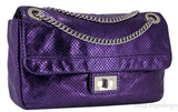 Purple Drill Perforated Flap Bag