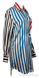 Multicolor Stripe Wrap Shirt