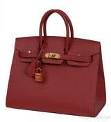Birkin 25 Sellier Rouge Epsom GHW