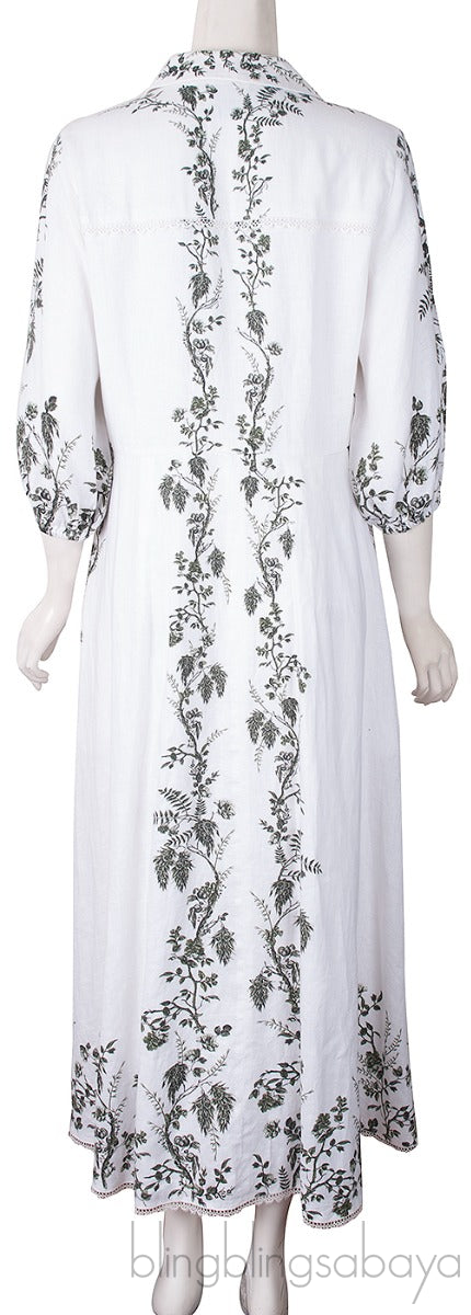 Kendrick Floral Linen Midi Dress