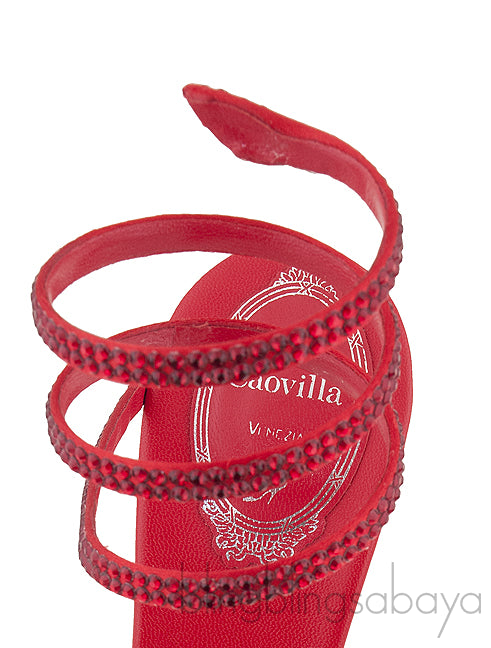 Red Swarovski Twirl Sandals