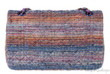 Chanel Purple Multicolor Tweed Medium Double Flap Bag