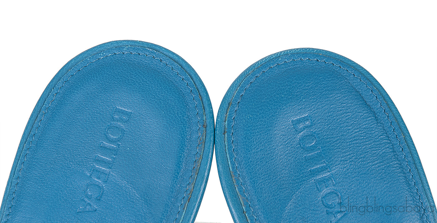 Blue Lido Intrecciato Mules
