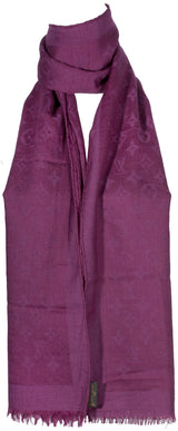 Monogram Purple Cashmere Shawl