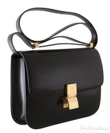 Classic Box Black Leather Bag