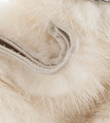Ivory White Fur Crystal Handbag