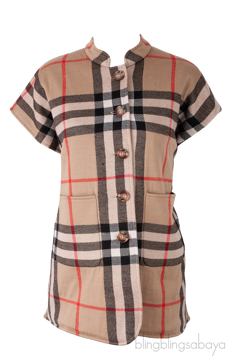 Check Reversible Kids Poncho