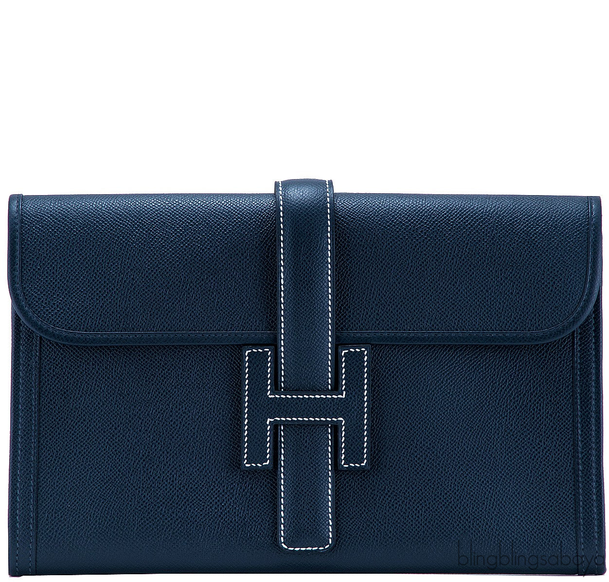 Jige Bleu Indigo Epsom Clutch
